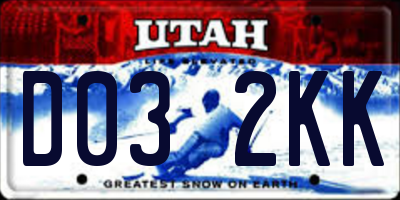 UT license plate D032KK
