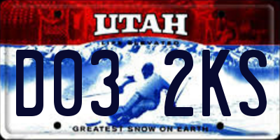 UT license plate D032KS