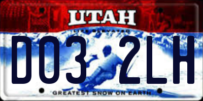 UT license plate D032LH