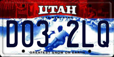 UT license plate D032LQ