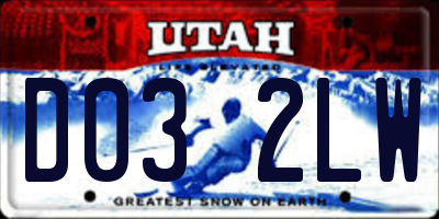 UT license plate D032LW