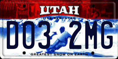 UT license plate D032MG