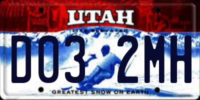 UT license plate D032MH
