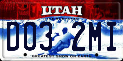 UT license plate D032MI