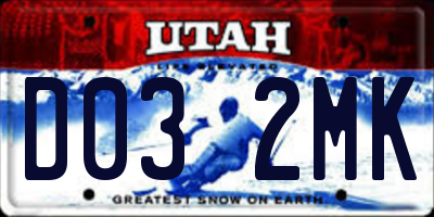 UT license plate D032MK