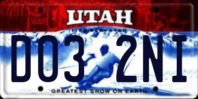 UT license plate D032NI