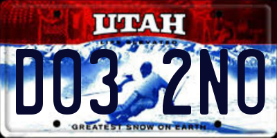 UT license plate D032NO