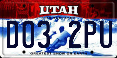 UT license plate D032PU
