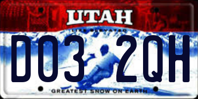 UT license plate D032QH