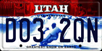 UT license plate D032QN