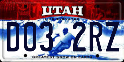 UT license plate D032RZ