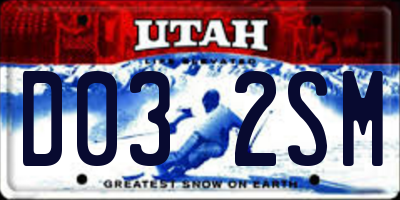UT license plate D032SM