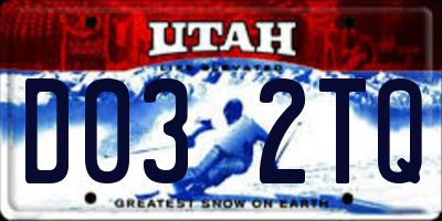 UT license plate D032TQ