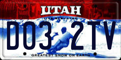 UT license plate D032TV
