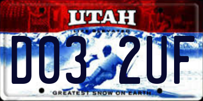 UT license plate D032UF
