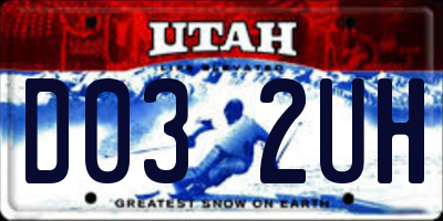 UT license plate D032UH