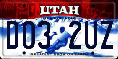UT license plate D032UZ