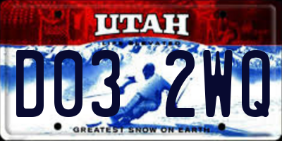 UT license plate D032WQ