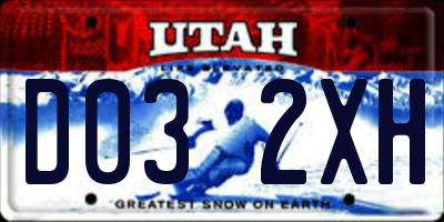 UT license plate D032XH