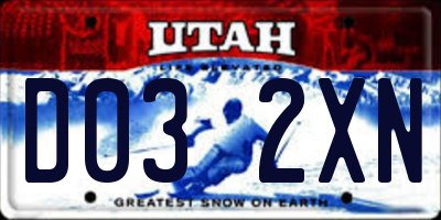 UT license plate D032XN