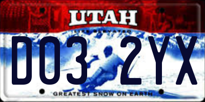UT license plate D032YX