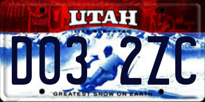 UT license plate D032ZC