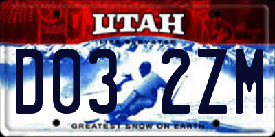 UT license plate D032ZM