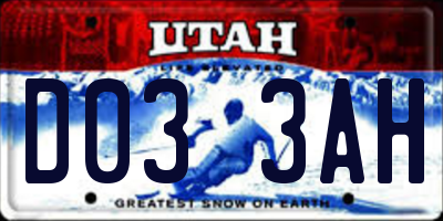 UT license plate D033AH