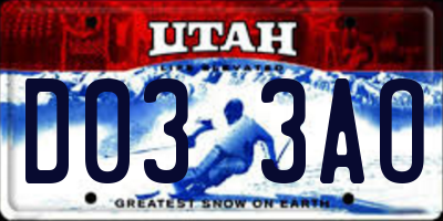 UT license plate D033AO