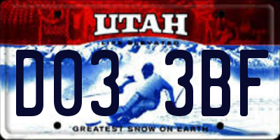UT license plate D033BF