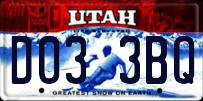 UT license plate D033BQ