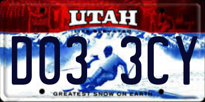 UT license plate D033CY