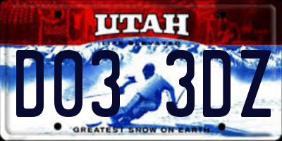 UT license plate D033DZ