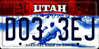UT license plate D033EJ