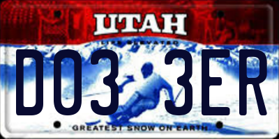 UT license plate D033ER