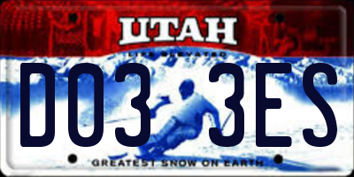 UT license plate D033ES