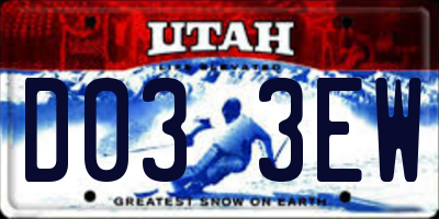 UT license plate D033EW