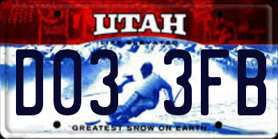 UT license plate D033FB