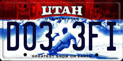 UT license plate D033FI