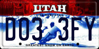 UT license plate D033FY