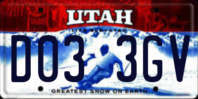 UT license plate D033GV