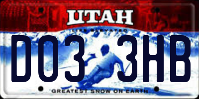 UT license plate D033HB