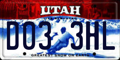 UT license plate D033HL