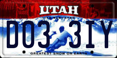 UT license plate D033IY
