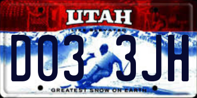 UT license plate D033JH