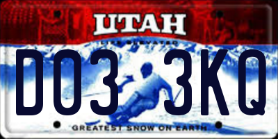UT license plate D033KQ