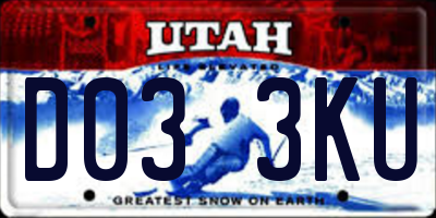 UT license plate D033KU