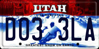 UT license plate D033LA