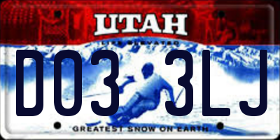 UT license plate D033LJ