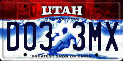 UT license plate D033MX